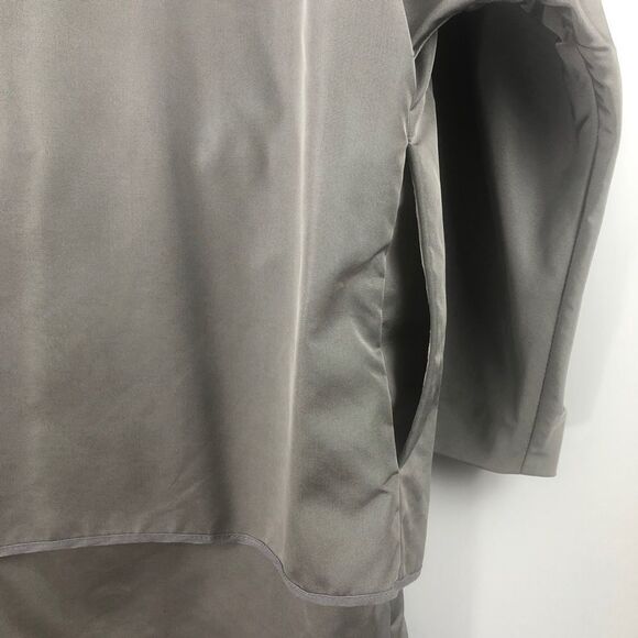 PORTS 1961 Silver Zip Front Trench Coat- Size 2 - Picture 8 of 11